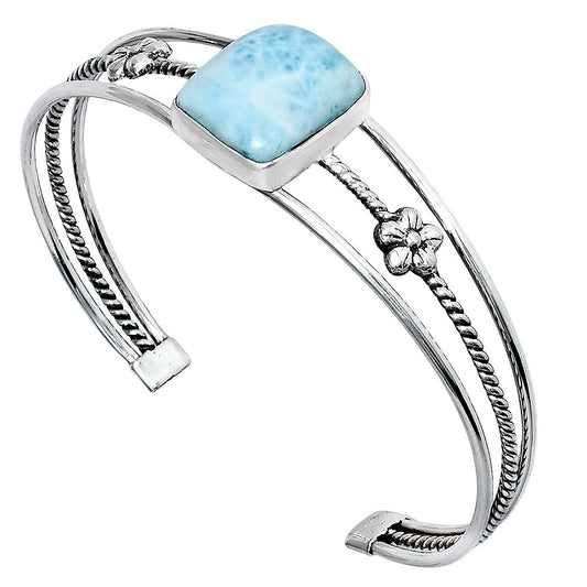 Premium Quality Natural Larimar Cuff Bangle Bracelet B-1012 37-EB10395
