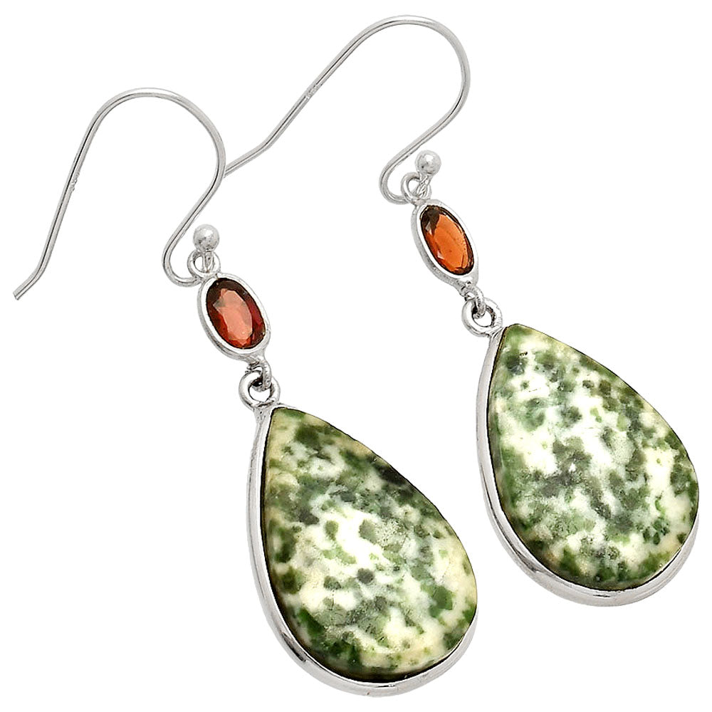 Natural Dioptase & Garnet Earrings E-1002 SDE83474