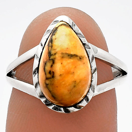 Natural Honey Dendritic Opal Ring size-7 R-1074 SDR230827